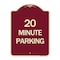 Signmission Designer Series 20 Minute Parking, Burgundy Heavy-Gauge Aluminum Sign, 24" x 18", BU-1824-24493 A-DES-BU-1824-24493 - alternate 1